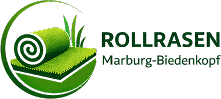 Logo von Rollrasen Marburg-Biedenkopf mit grünem Rollrasen und Schriftzug.